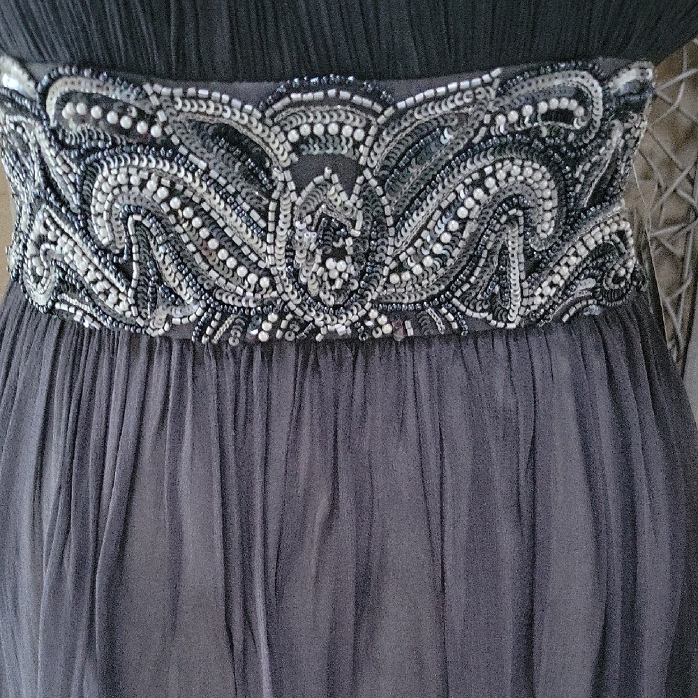 Patra Ltd. 100% Silk Gray Sequine Dress - Picture 3 of 9